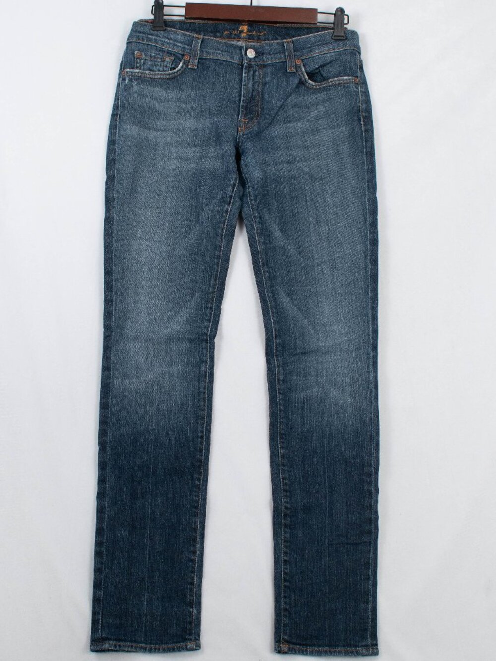 7 For All Mankind Roxanne Classic Women's Size 31 Straight-Leg Denim Blue Jeans
